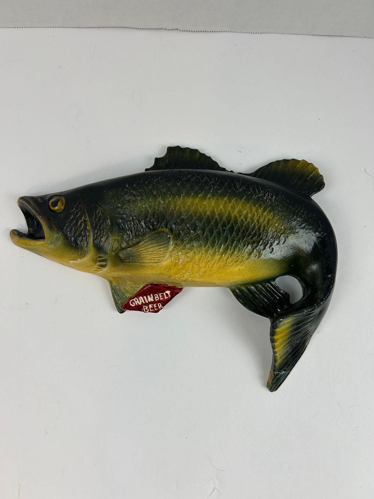 Rare Grain Belt Beer Chalkware Fish Plaque Vintage 1950s