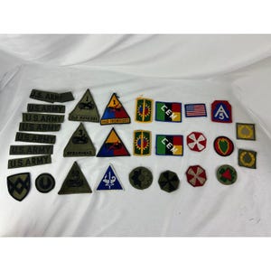 Vintage US Army Patch Lot 1st Armored Old Ironsides Infantry LEM Tapes