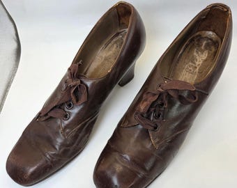 Vosbeck Footnotes Vintage Lace Up Leather Heels Oxford Style Women 7 8