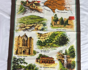 Strofinaccio da cucina vintage Yorkshire Dales con mappa dell'Inghilterra, in cotone, Clive Mayor