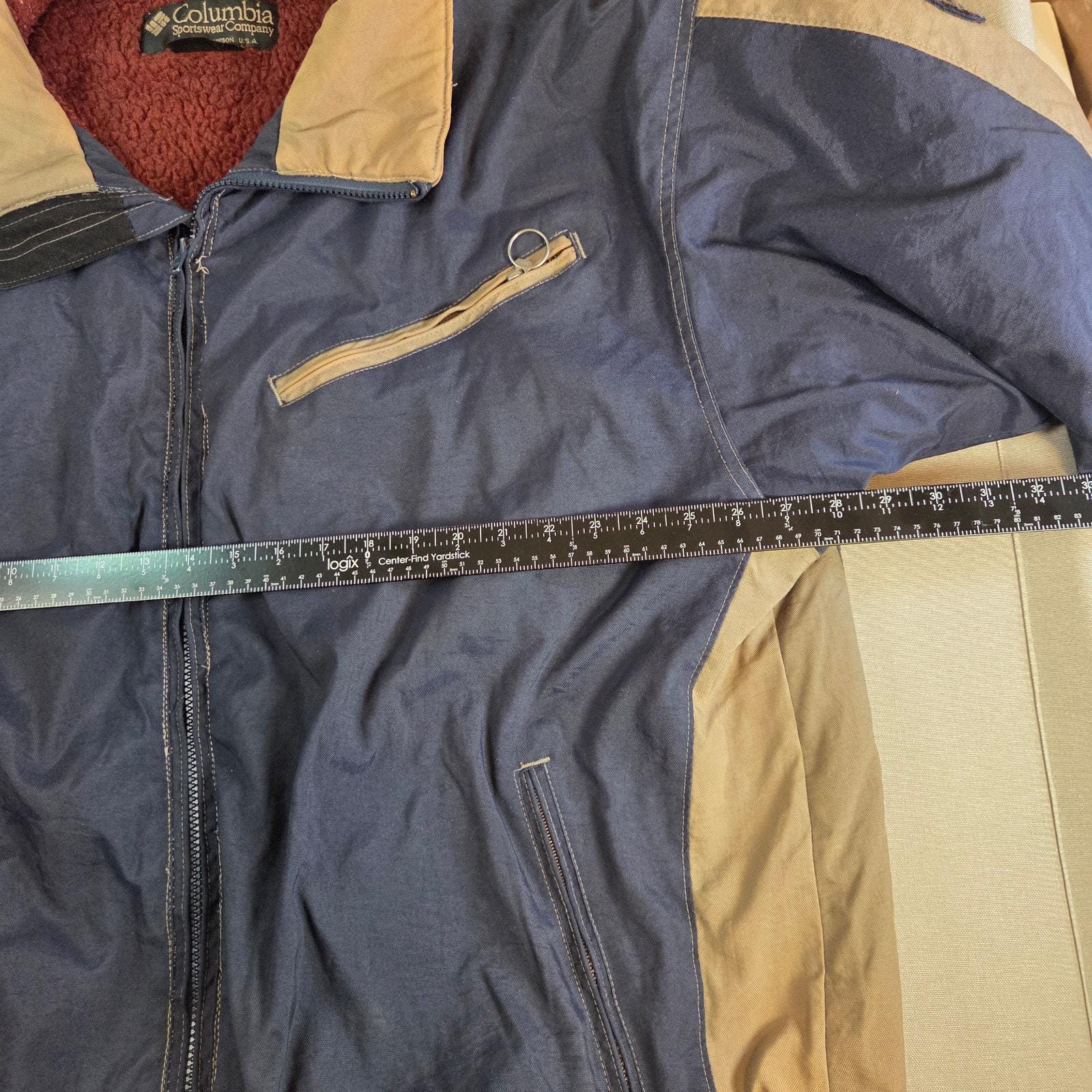 Columbia Convert Men's XL Vintage 90s Jacket Navy Tan Sherpa Lined