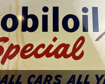 Vintage Mobiloil Special Advertising Sign 18