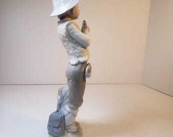 NAO by リヤドロ 鳥を抱く少年の置物 スペイン 磁器 1977年 高さ12