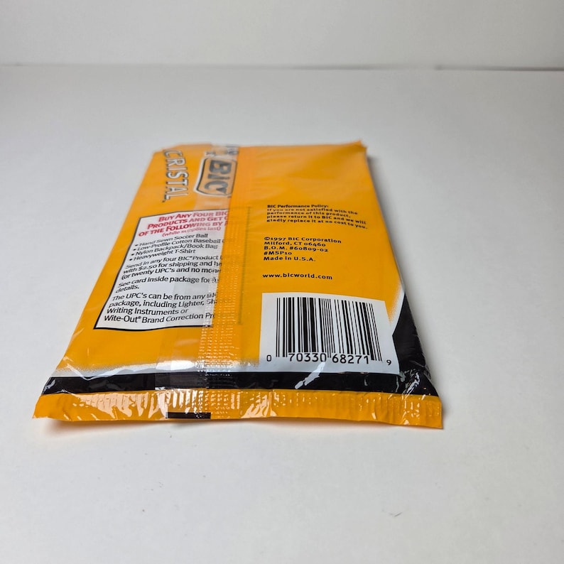 Vintage 1997 BIC Cristal Black Ballpoint Pens NOS 10 Pack Sealed Made in USA image 8