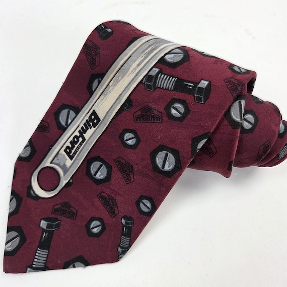 Vintage Home Improvement Binford Tools Nuts & Bolts Novelty Tie USA 57"