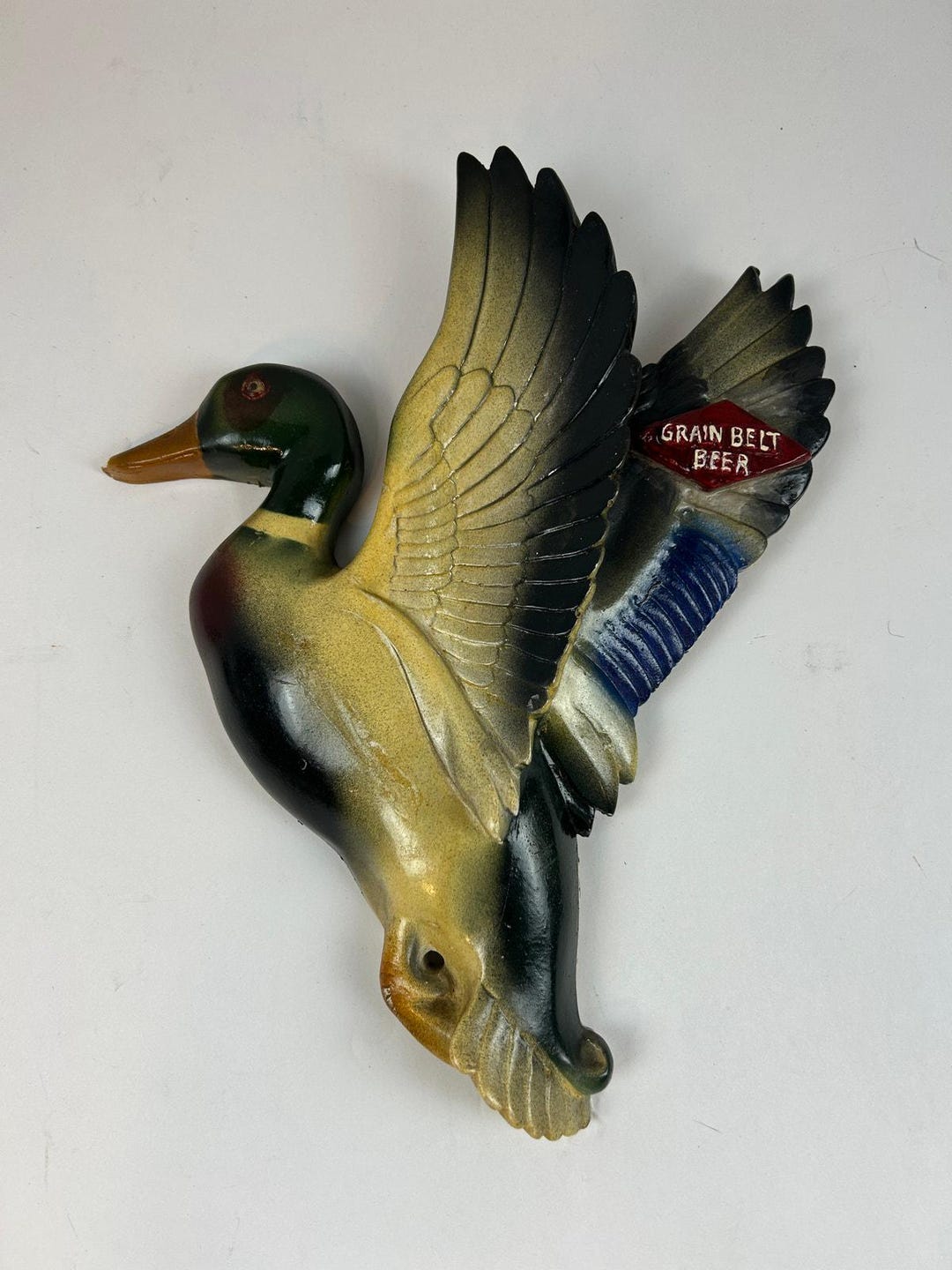Rare Grain Belt Beer Mallard Duck Chalkware Advertising Wall