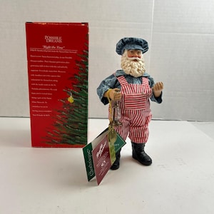 Vintage 1998 Possible Dreams Clothtique Right On Time Santa Figurine w Box