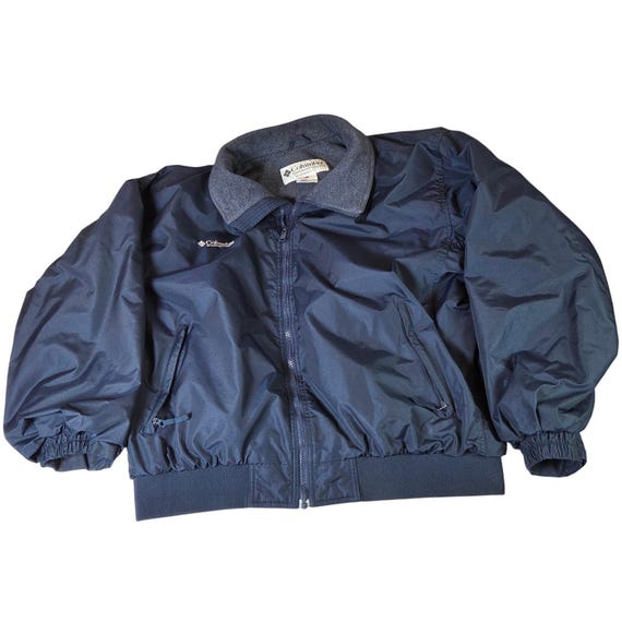 ジャケット・アウター 90s A.P.C. France Coated Bomber Jacket Columbia C.I. Title Bomber Jacket Mens XL Vintage 90s Made Taiwan