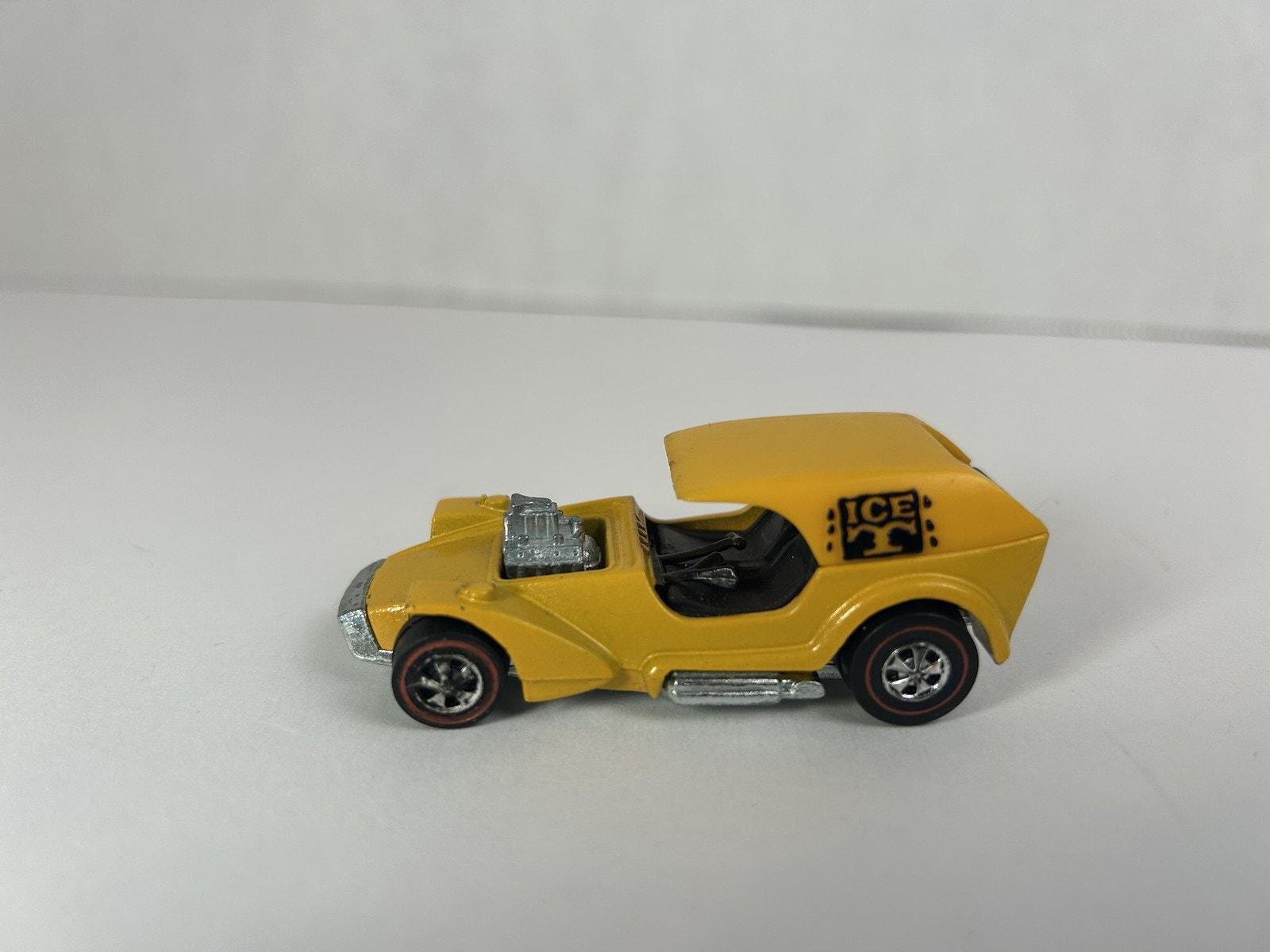 Vintage Hot Yellow 1969 Wheels Redline Ice T Diecast Car Hong Kong