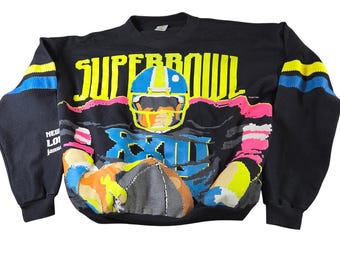 Bluza z okrągłym dekoltem Caribe Sportswear Super Bowl XXIV 1990 NFL Vintage