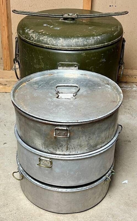 WWII US Army Mermite Food Container 1943/44 SMCO W/ 3 Inserts