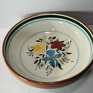 Ensaladera redonda de 30 cm para servir estilo campestre de Stangl Pottery, EE. UU., década de 1960