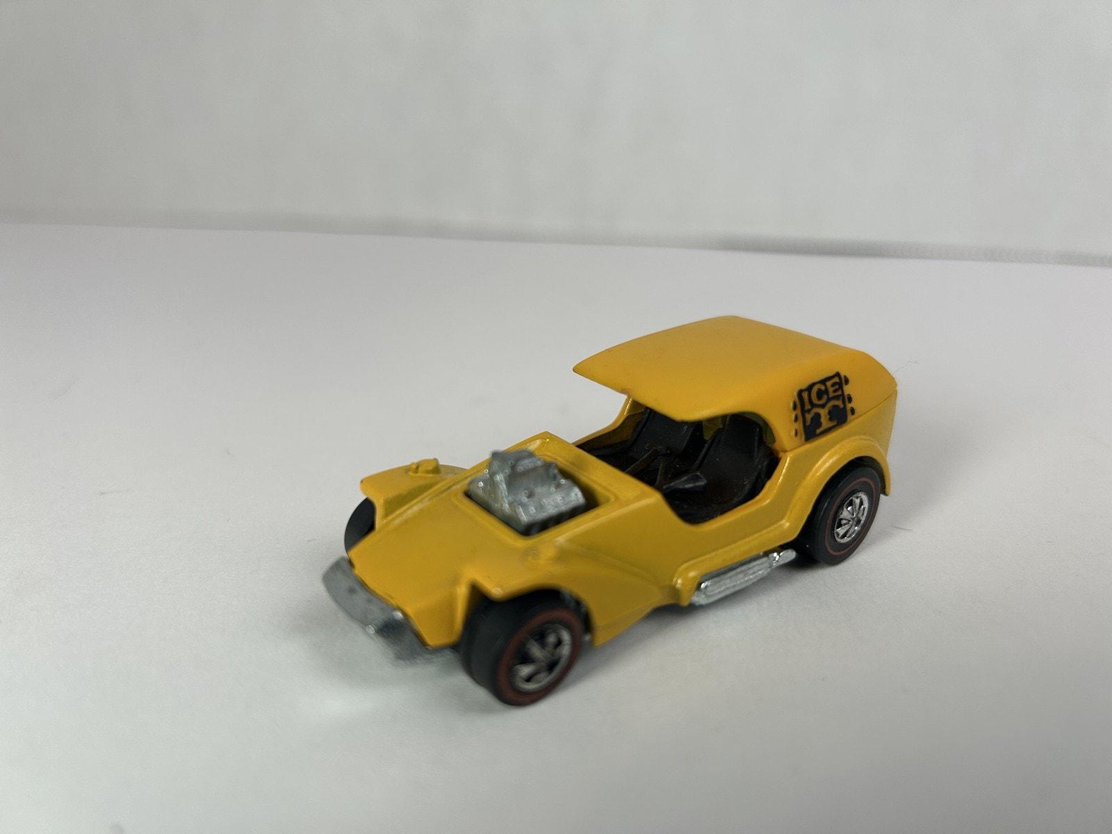 Vintage Hot Yellow 1969 Wheels Redline Ice T Diecast Car Hong Kong