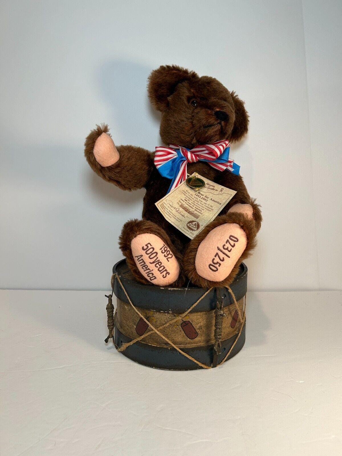Hermann Mohair Teddy Bear for America 1492-1992 LE 23/250 W/coa