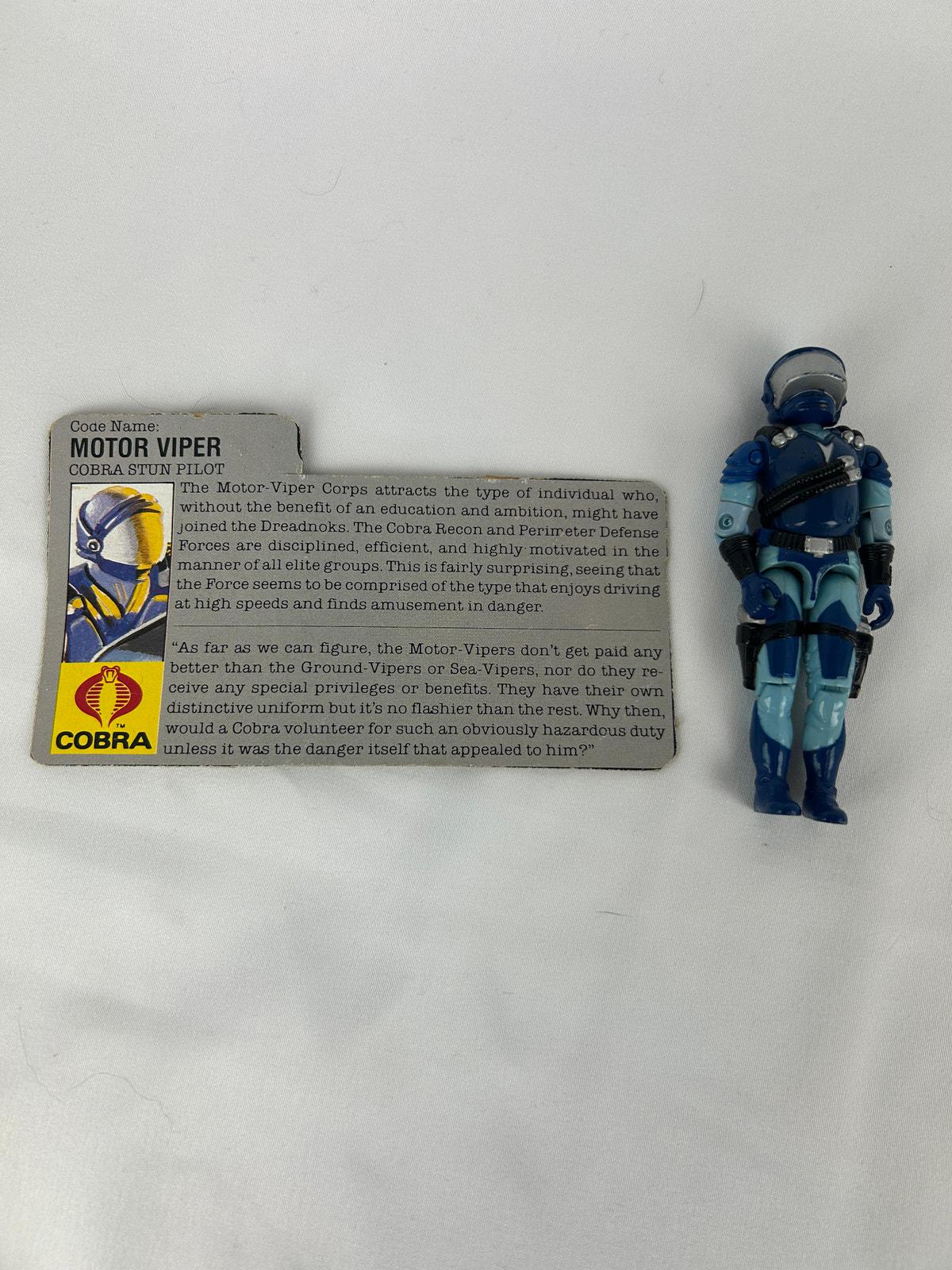 Vintage GI Joe Motor Viper V1 1986 Cobra Stun Pilot Complete With