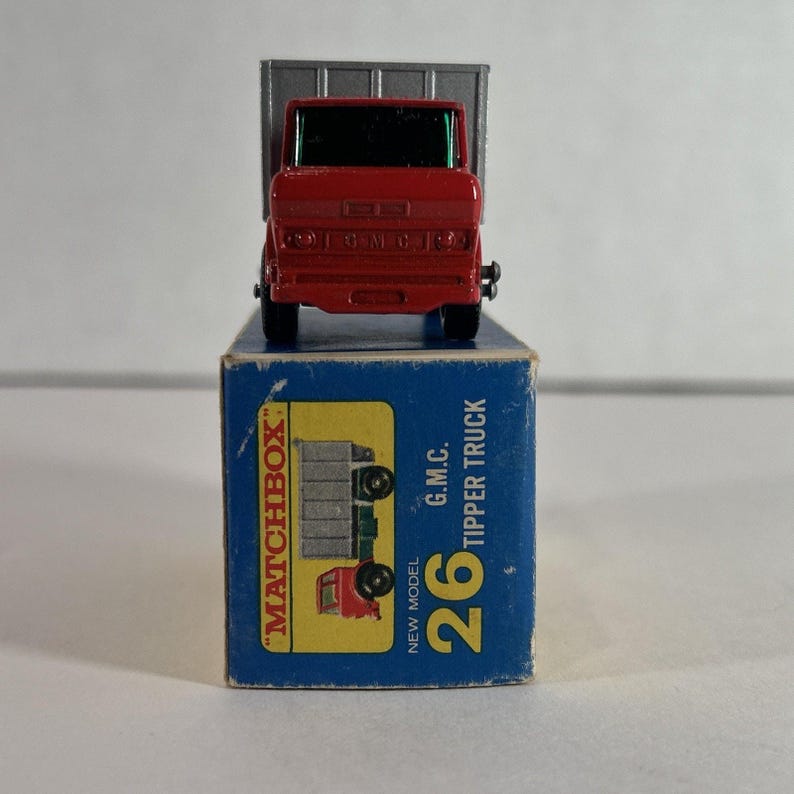 Camion Benne Matchbox #26 G.M.C Tipper Truck (Années 68-70) Avec Boîte Repro - Neuf, Collection