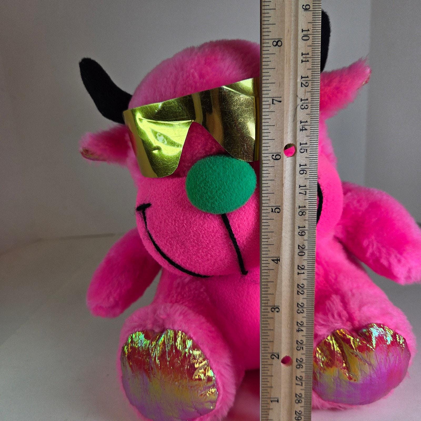 Vintage 1991 ACME Pink Devil Cool Cat Plush W/ Sunglasses 8