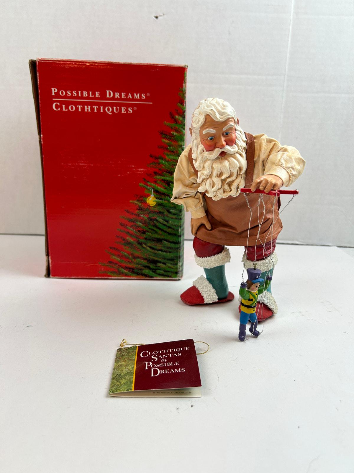 Possible Dreams Clothtique 1995 Santa Marionette Puppet Toy
