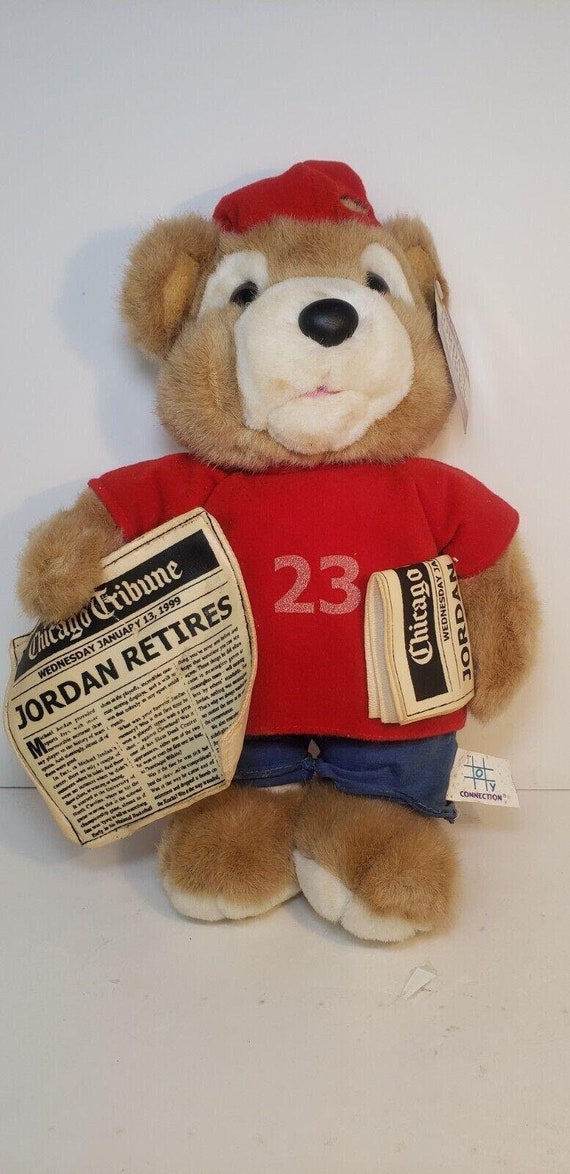 Vintage Collectible 1999 Headline Teddy Bear Jordan Retires