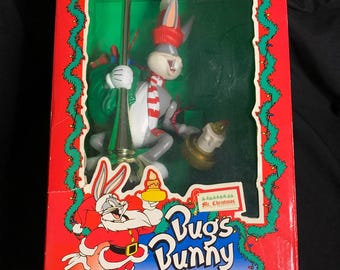 1995 Mr Christmas Bugs Bunny Lighted Animated Tree Topper Looney Tunes READ
