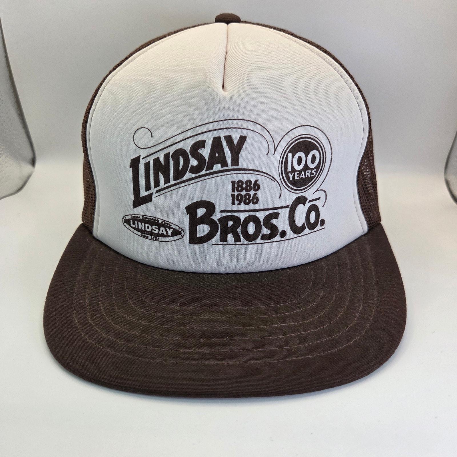 Vintage 1986 Lindsay Bros Co Trucker Hat Snapback 100 Year Yupoong