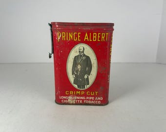 prince albert crimp cut tobacco tin 1907 value Vintage Prince Albert Crimp Cut Tobacco Tin Patented 1907 RJR Winston Salem  NC