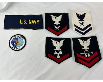 US Navy Patch Lot USS Intrepid CVS 11 Rating Badges Eagle Insignia