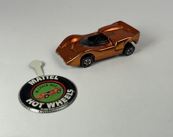 Vintage Hot Wheels 1969 Mclaren M6A Redline Diecast Car W/button