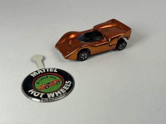 Vintage Hot Wheels 1969 Mclaren M6A Redline Diecast Car W/button