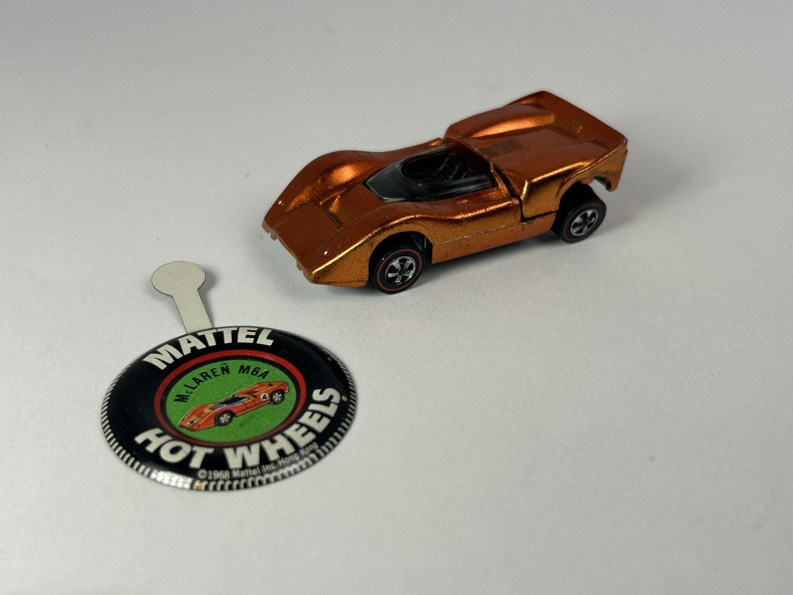 Vintage Hot Wheels 1969 Mclaren M6A Redline Diecast Car W/button