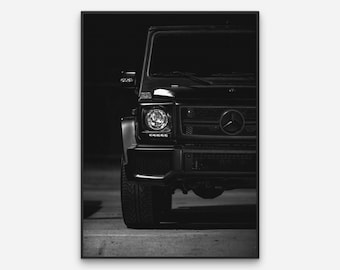 Luxury Car Wall Art Mercedes G Wagon Print Black and White Poster Modern Man Cave Decor Auto Enthusiast Gift Luxury Lifestyle Art Trendy Art