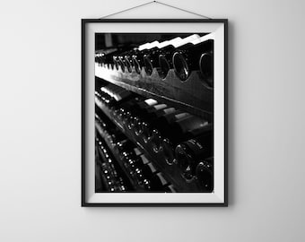 Wine Wall Art Bar Cart Print Black and White Photography Print Printable Wine Wall Art Winery Artwork Vintage Red Wine Lover Gift Decor Bar