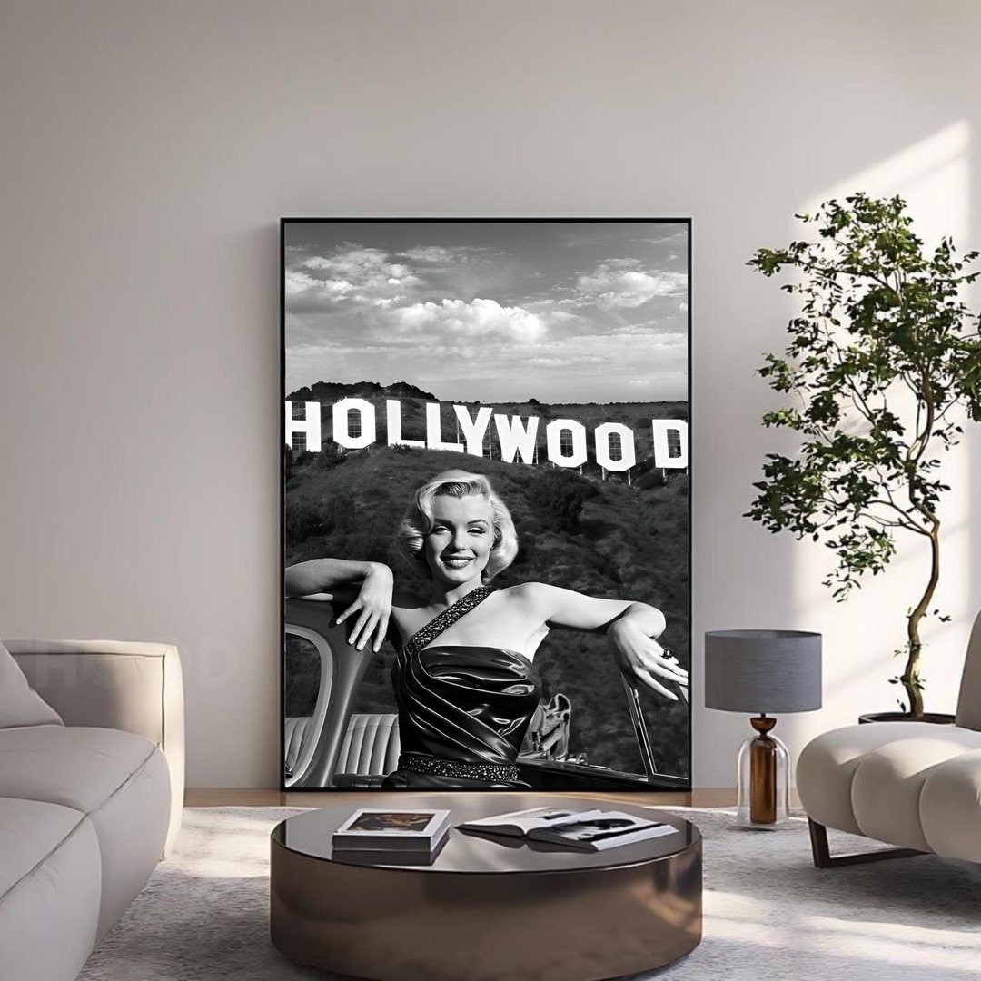 Vintage Marilyn Monroe Poster, Black and White Marilyn Monroe Wall Art ...