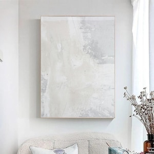 Textured Wall Art Digital Print Abstract White & Grey Paint Neutral Decor Minimalist Wall Art Textured Painting Print Aesthetic Trendy Print