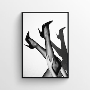High Heels Woman Black and White Wall Art, Fine Art Print, Modern Art Photography, Fashion Art Print, Photography Print Poster Printable Art