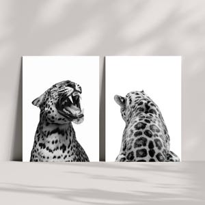 Leopard Set 2 Poster Luxury Fashion Print Black And White Vintage Fashion Magazine Luxury Leopard Print Designer Home Fashion Stylish Art