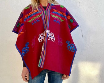Vintage Woven Huipil Guatemalan Blouse (Head Opening Small, Bohemian Shirt, Ethnic Poncho