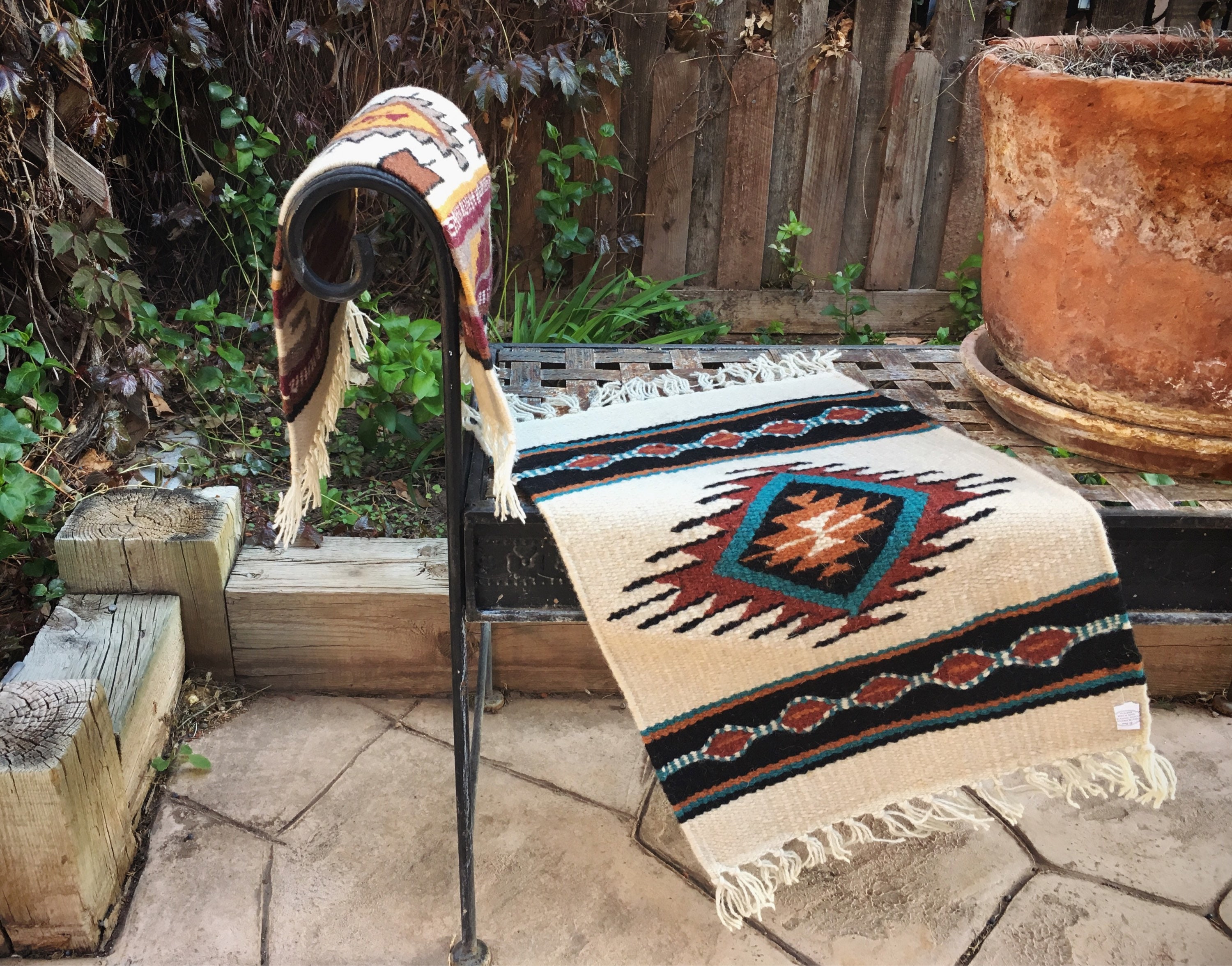 Pair of Handwoven Wool Placemats or Tables Mat Southwestern Decor