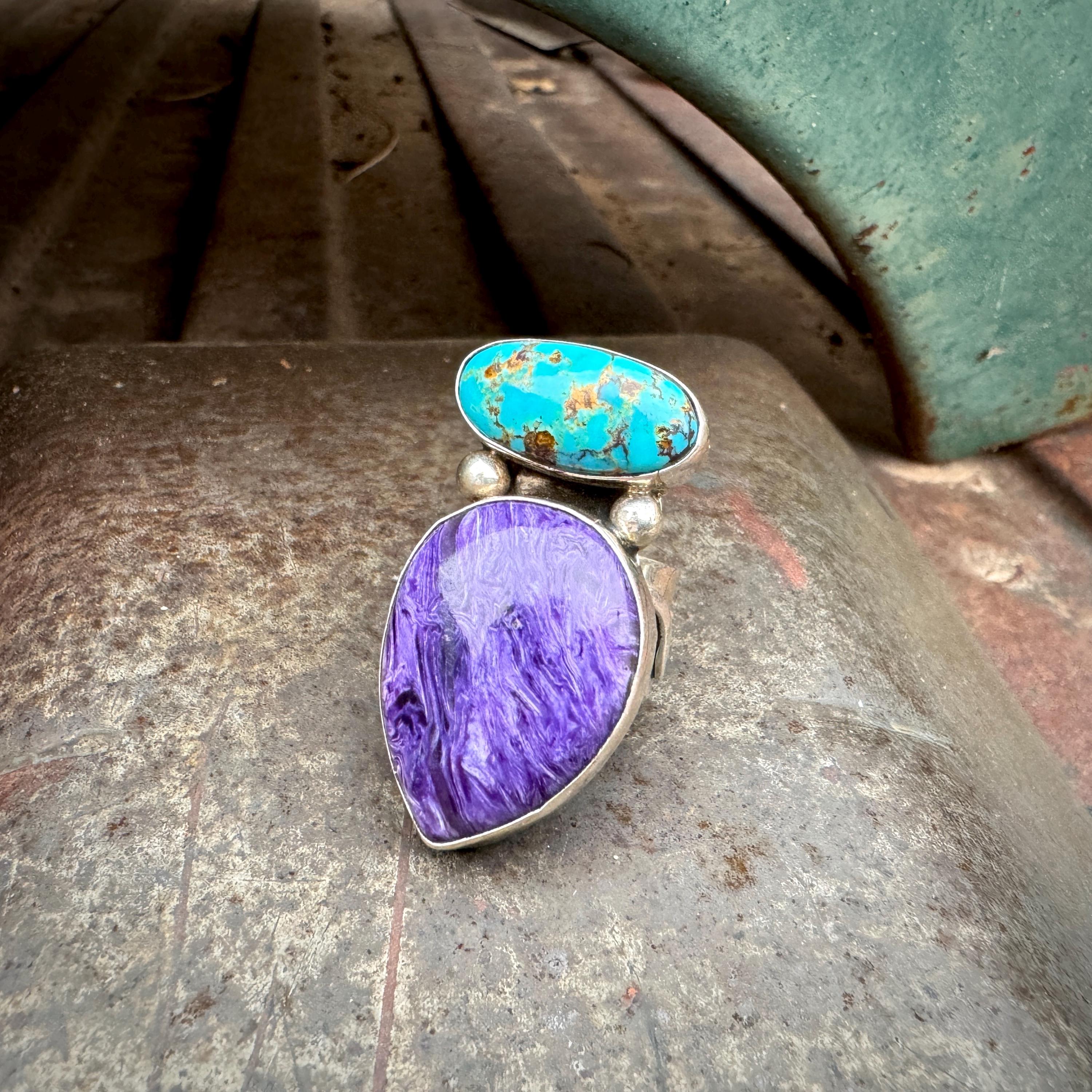 Massive San Felipe 8 Turquoise Sterling Silver Ring Massive San Felipe 8 Turquoise Sterling Silver Ring