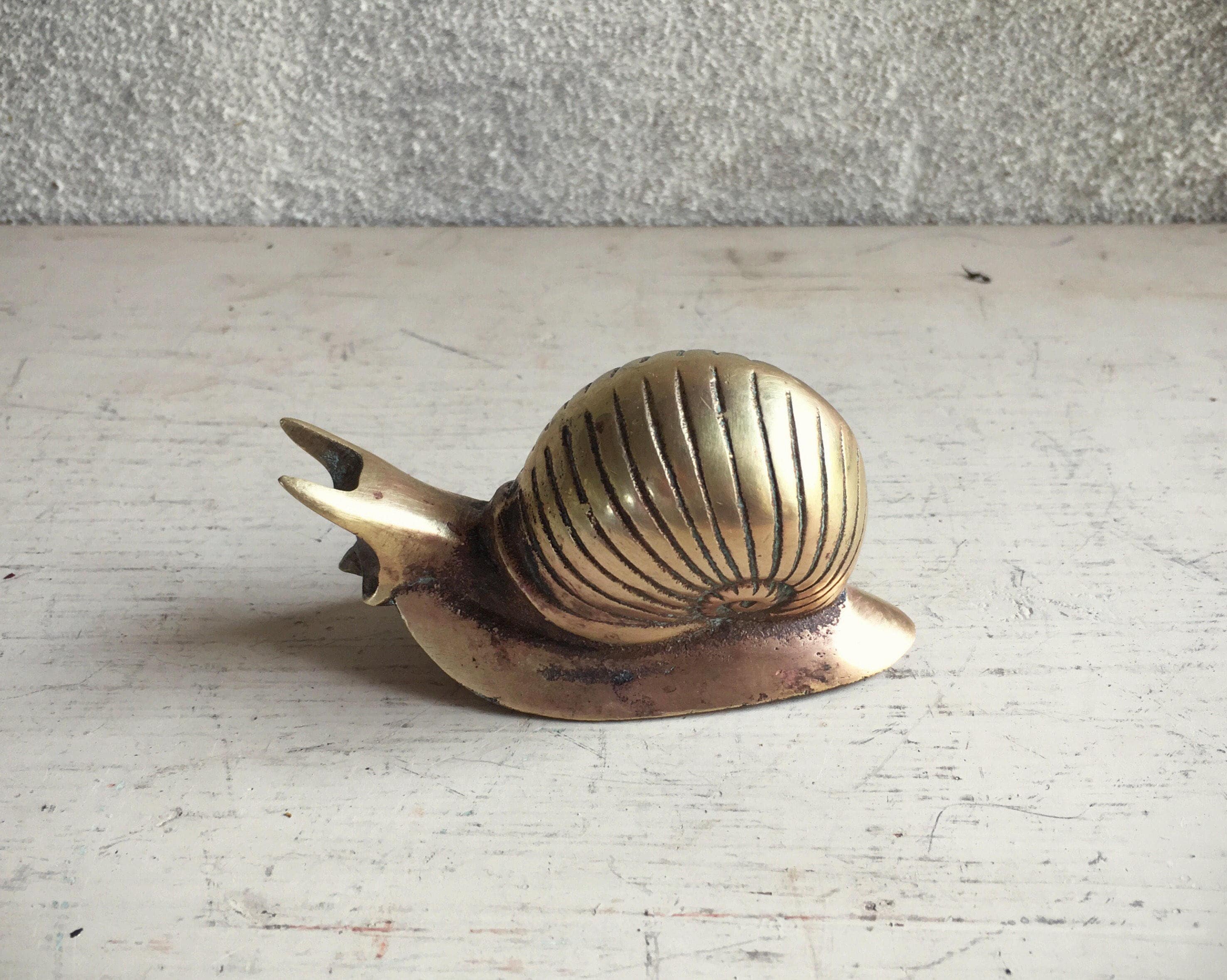 Vintage brass snail figurine paperweight brass decor items