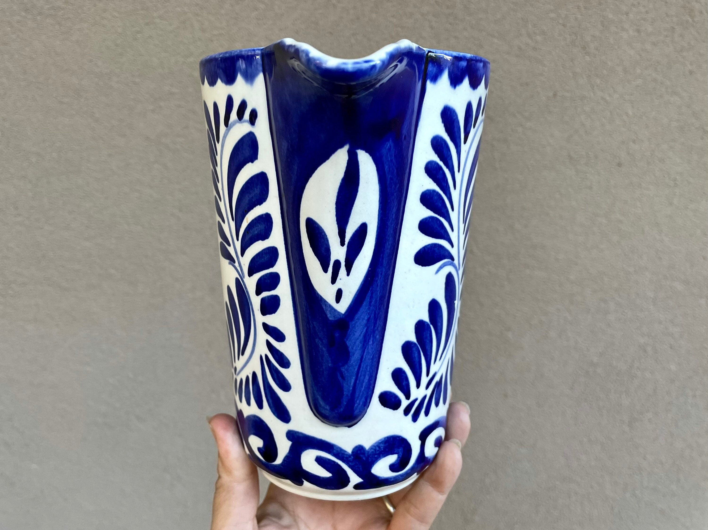 Creamer Pitcher 13.5 Oz Blue talavera / majolica handcrafts mexico