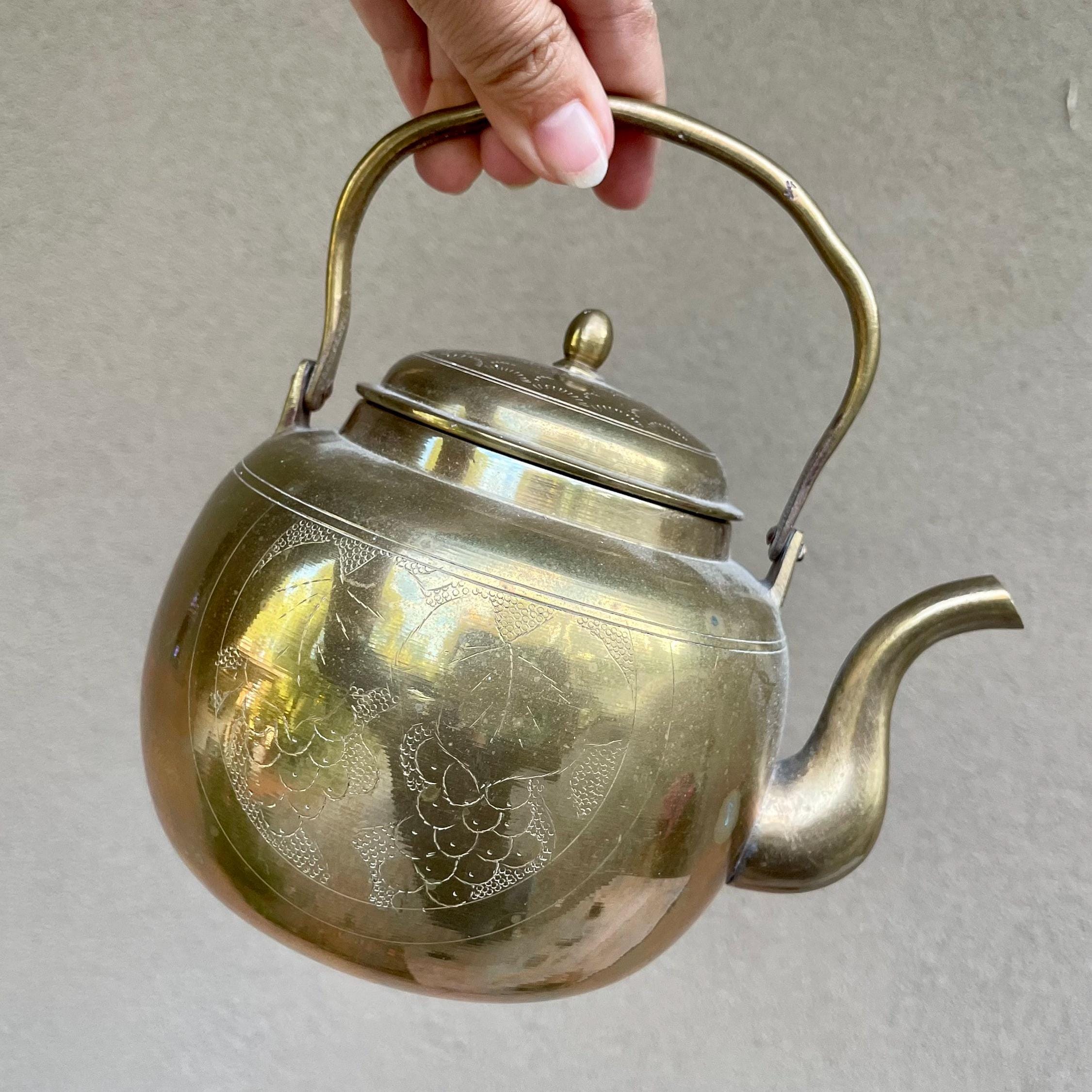 Vintage Small Etched Brass Teapot, Modernist Style Tea Pot Drinking Tradition, Chinoiserie Decor - Etsy Vintage Small Etched Brass Teapot, Modernist Style Tea Pot Drinking Tradition, Chinoiserie Decor - Etsy