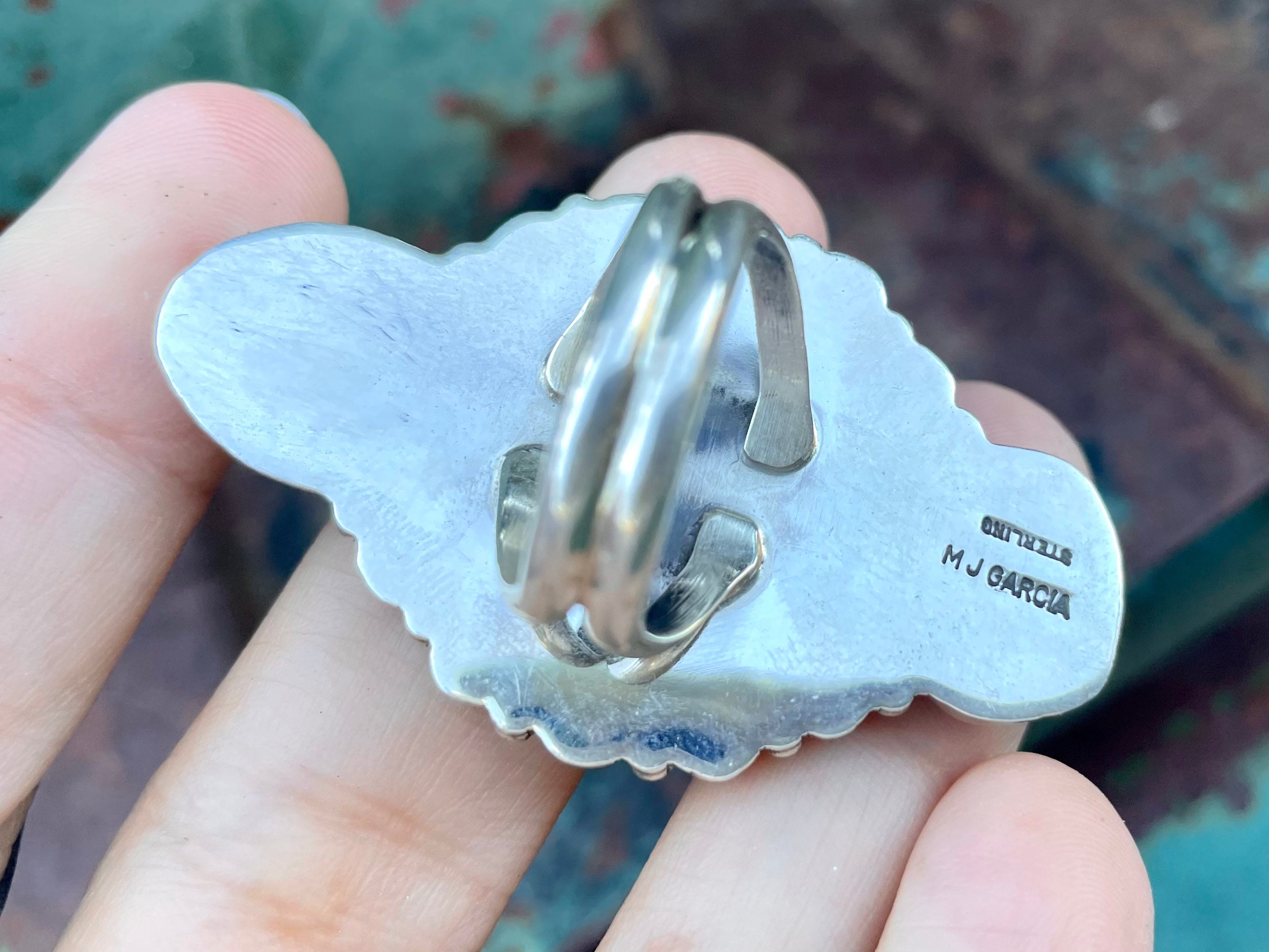 Navajo Mary Jane Garcia Turquoise Multistone Ring Size 8.5, Native ...