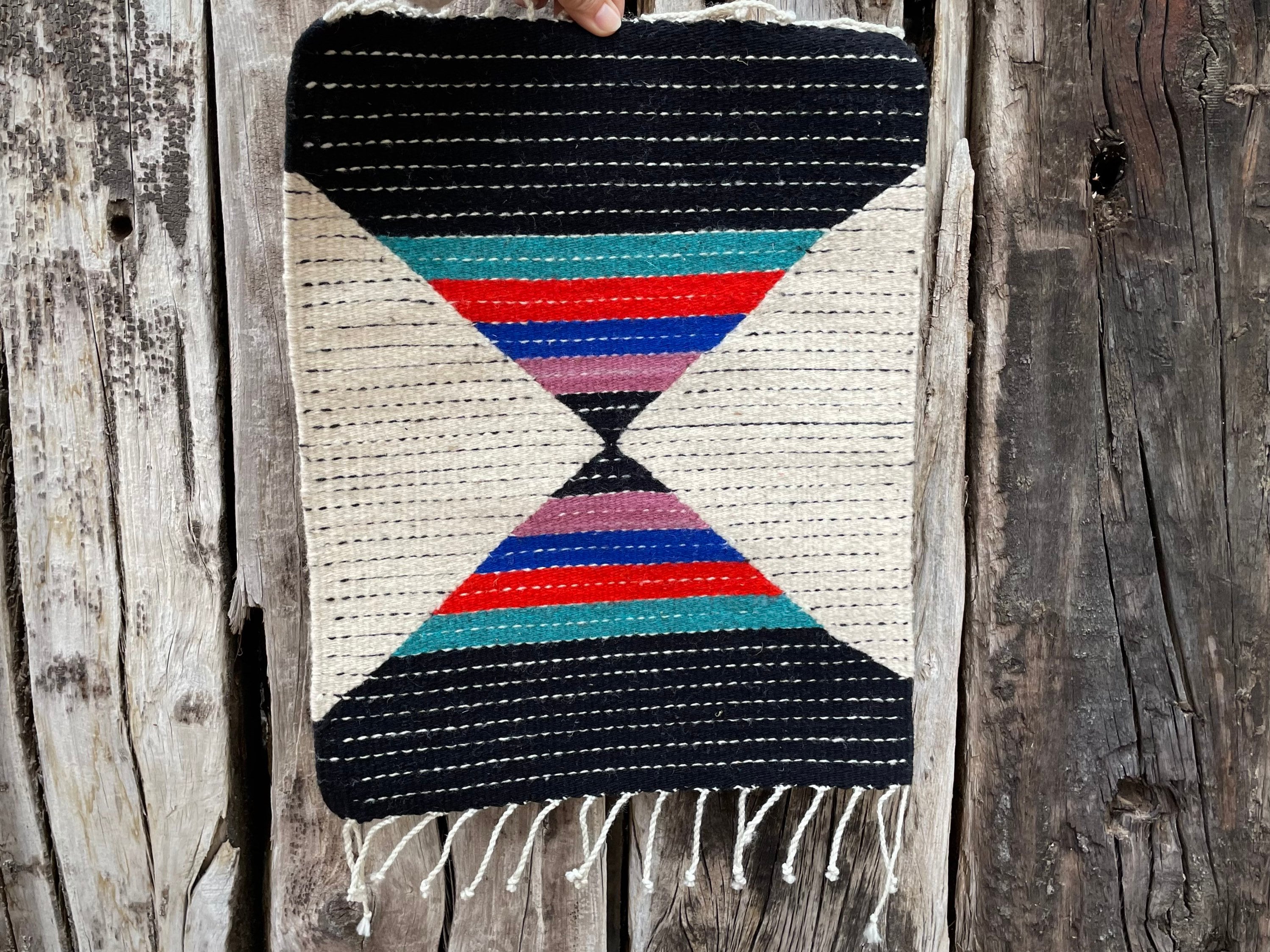 Handwoven Zapotec Mexican Wool Placemat, 14 x 17.5, Small Table Mat