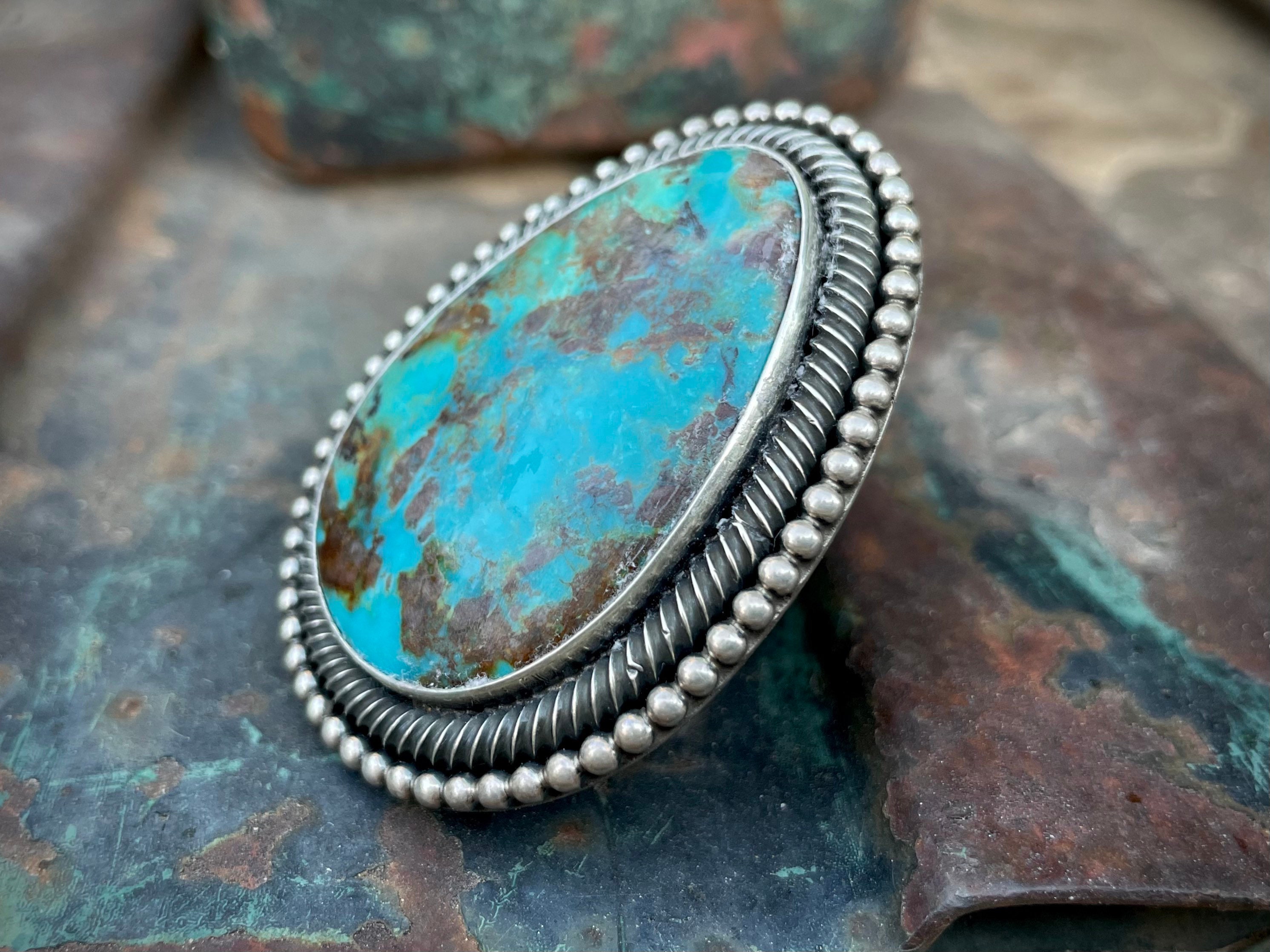 Native American So Heavy Huge Monument Valley Sterling Silver Turquoise Bracelet Cuff Native American So Heavy Huge Monument Valley Sterling Silver Turquoise Bracelet Cuff