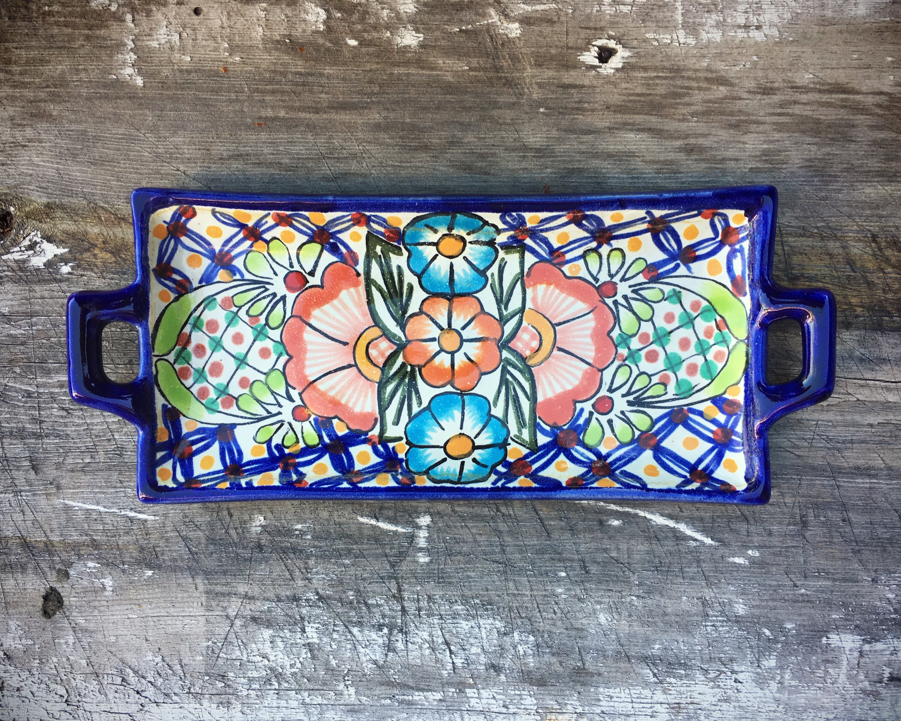 Talavera Pottery Trinket Dish or Spoon Rest, Soap Tray Bathroom Decor