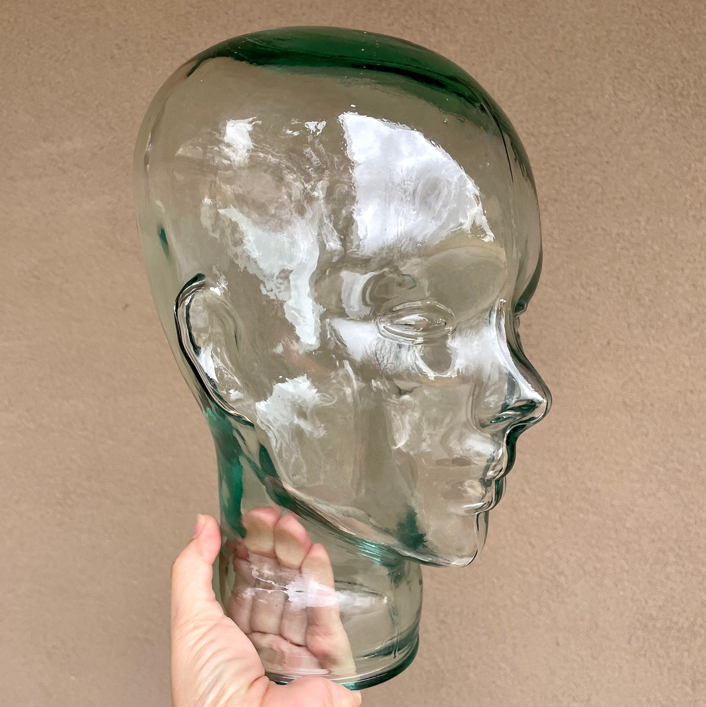 Vintage Art Glass Head Sculpture Display, Mannequin Bust, Sunglasses Store  Display, Wig Holder