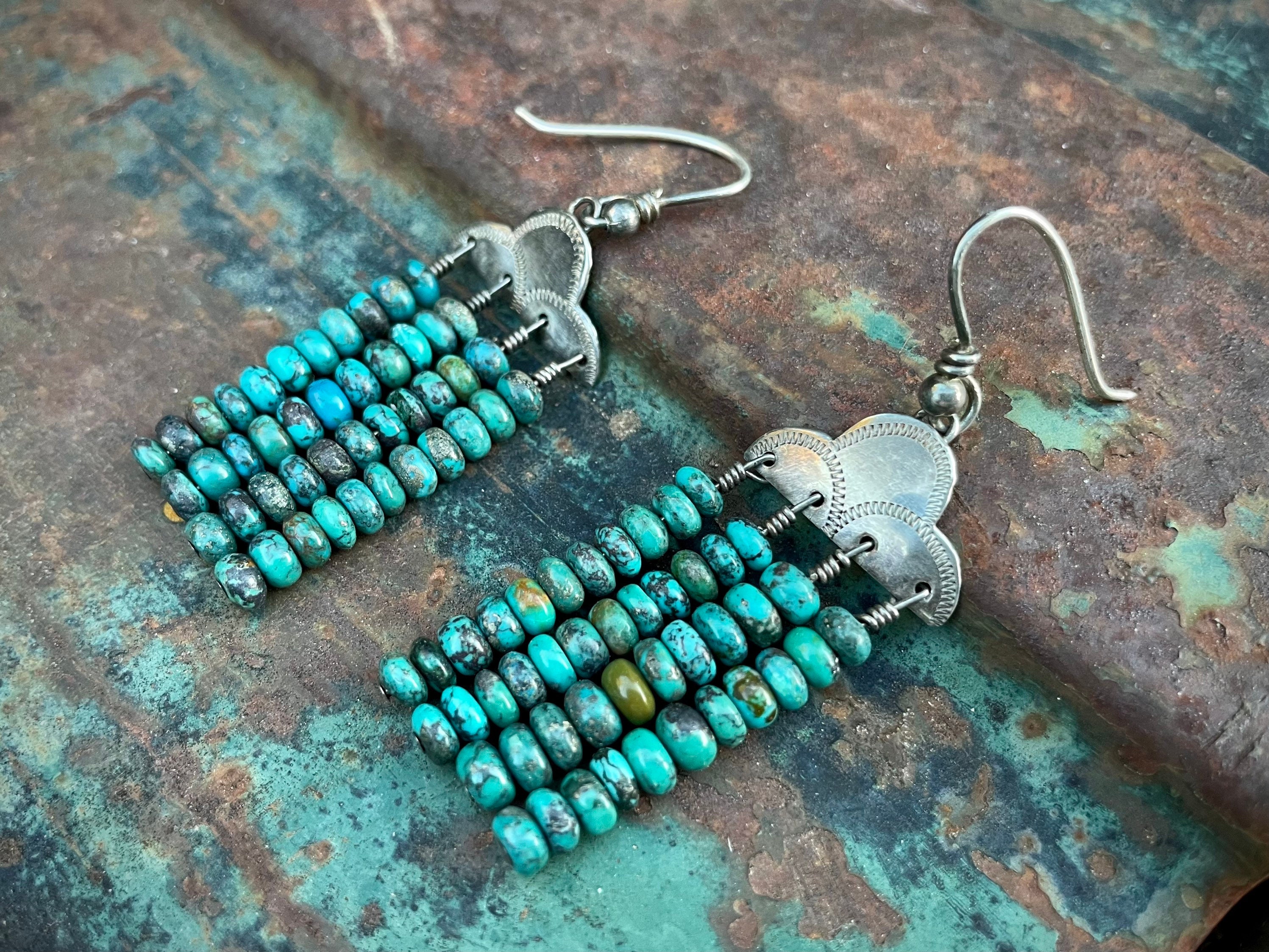 Vintage Laguna Hopi Howard Sice Sterling Silver Turquoise Bead Dangle ...