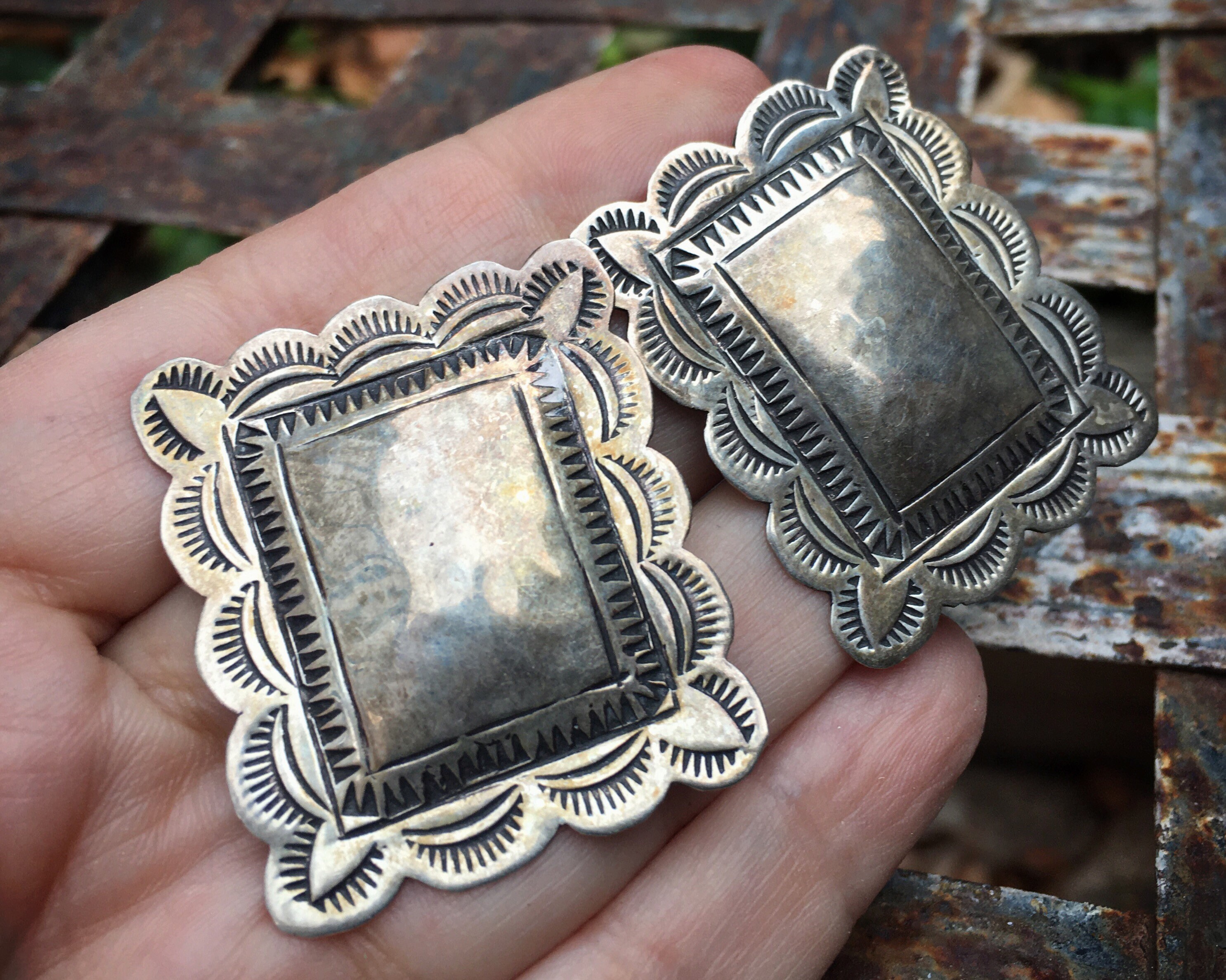 Concho Love Vintage Native American Navajo Sterling Silver Necklace Concho Love Vintage Native American Navajo Sterling Silver Necklace