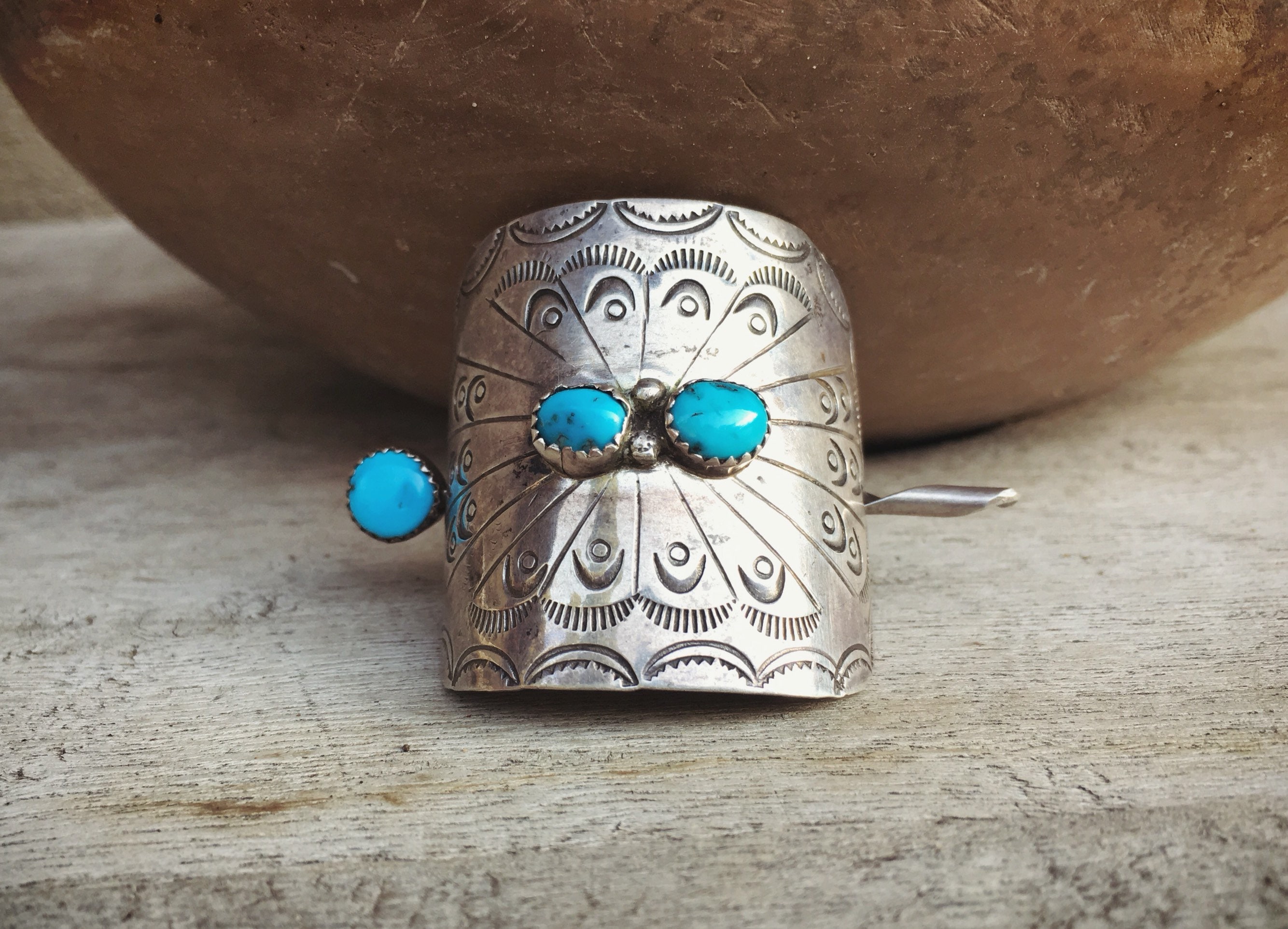 Vintage Navajo Turquoise Barrettes Turquoise Hair Barrettes – Western Bridal Hair Clips Set of  main image 2